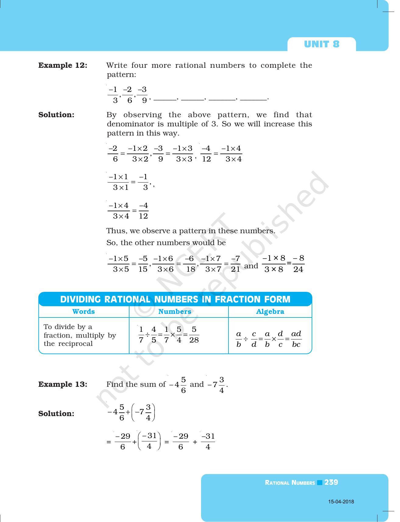 NCERT Exemplar Book for Class 7 Maths: Chapter 8- Rational Numbers - Page 8