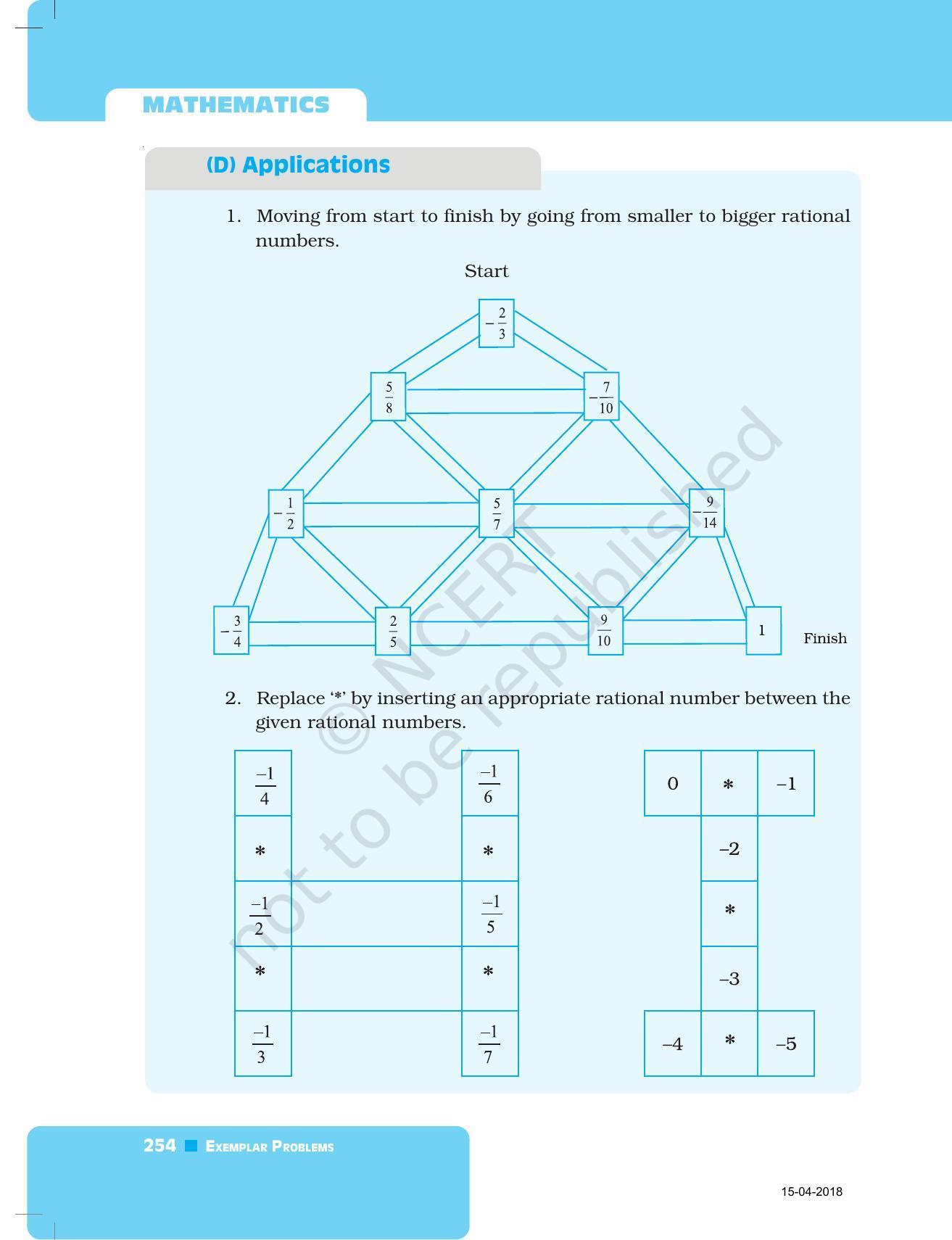 NCERT Exemplar Book for Class 7 Maths: Chapter 8- Rational Numbers - Page 23