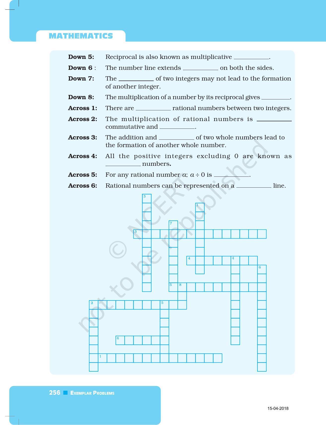 NCERT Exemplar Book for Class 7 Maths: Chapter 8- Rational Numbers - Page 25