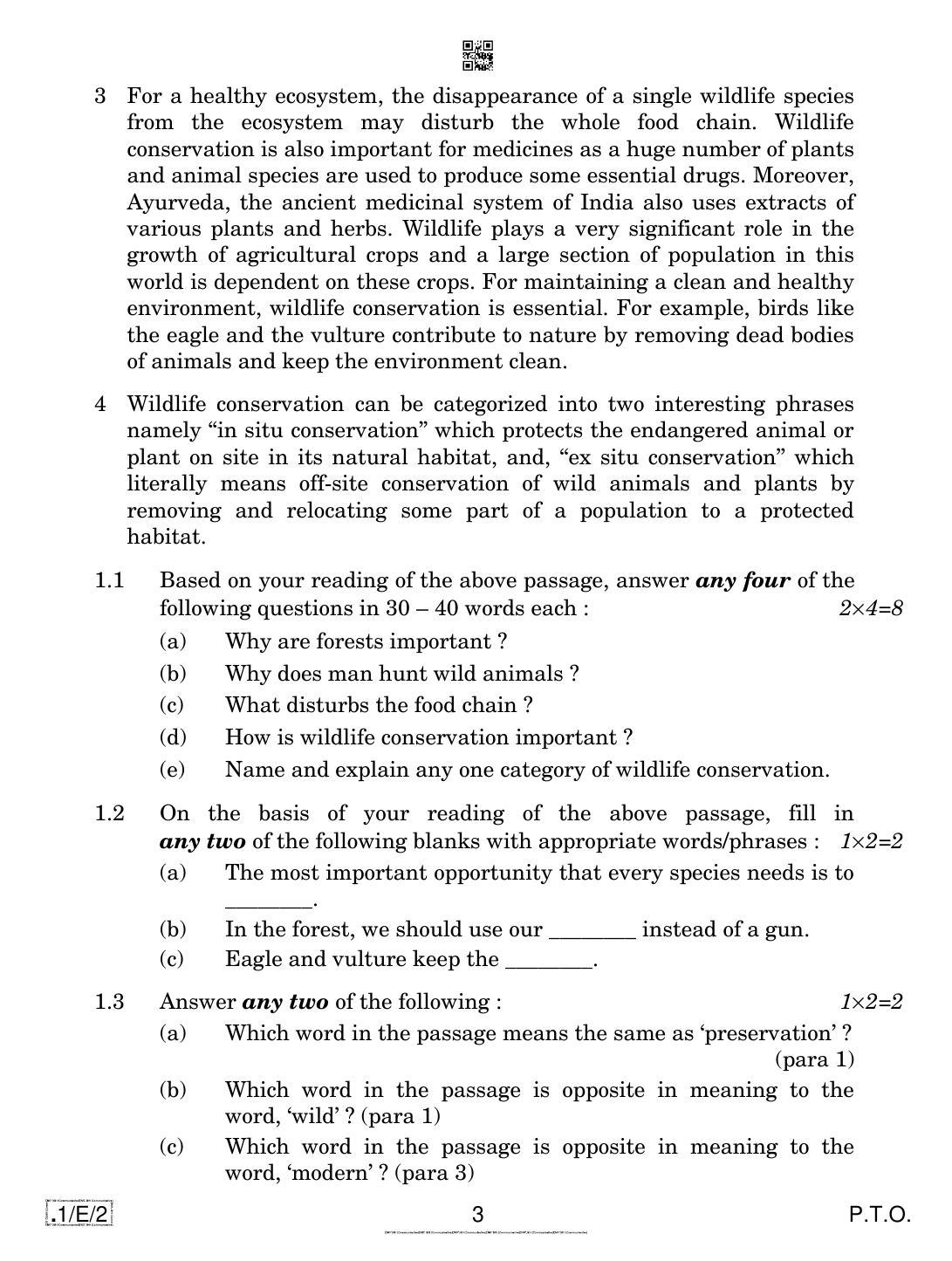 CBSE Class 10 1-C-2 English Communicative 2020 Compartment Question Paper - Page 3