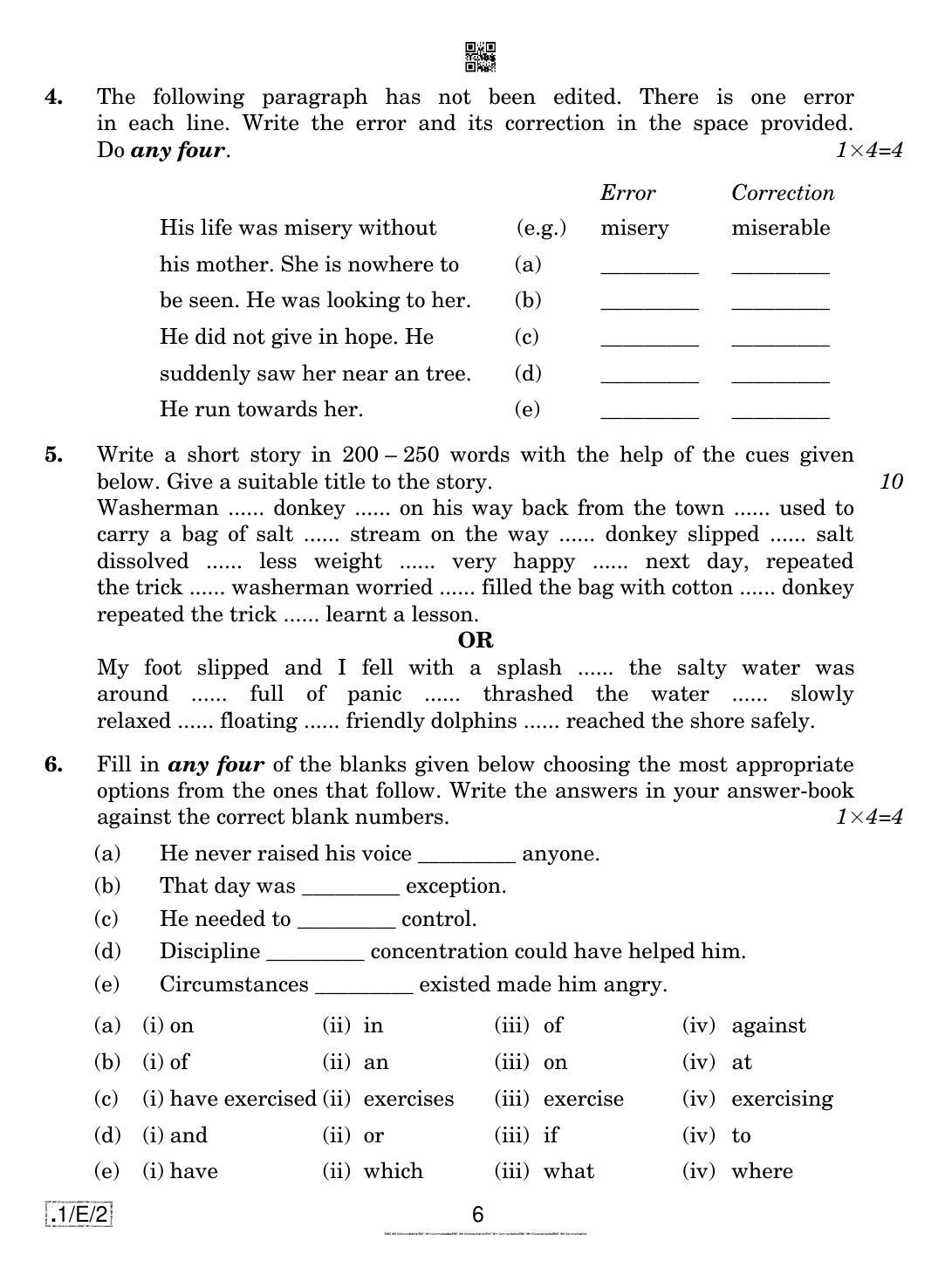 CBSE Class 10 1-C-2 English Communicative 2020 Compartment Question Paper - Page 6