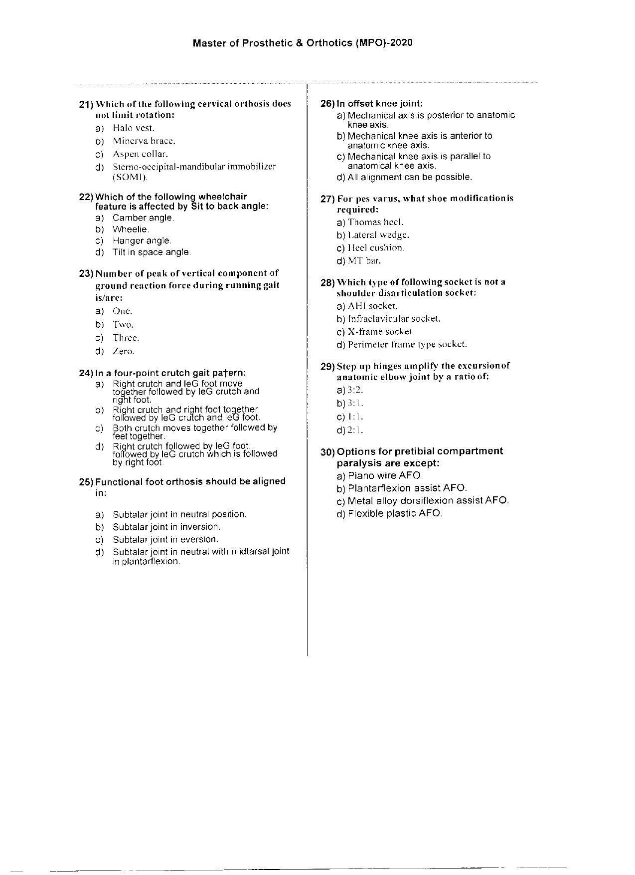 WBJEEB JEMAS (PG) 2020 MPO Question Paper - Page 5