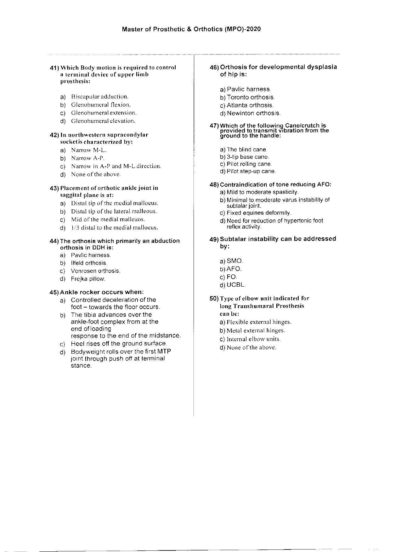 WBJEEB JEMAS (PG) 2020 MPO Question Paper - Page 7