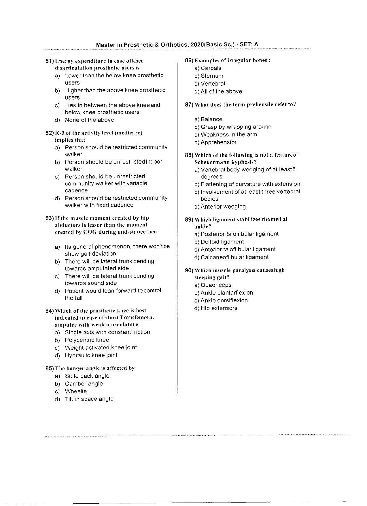 WBJEEB JEMAS (PG) 2020 MPO Question Paper - Page 11
