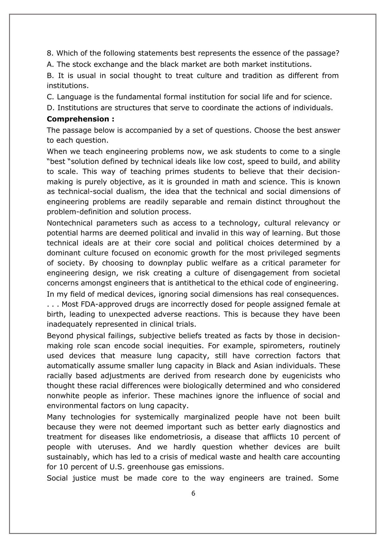 CAT 2022 CAT Slot 2 Question Paper - Page 5