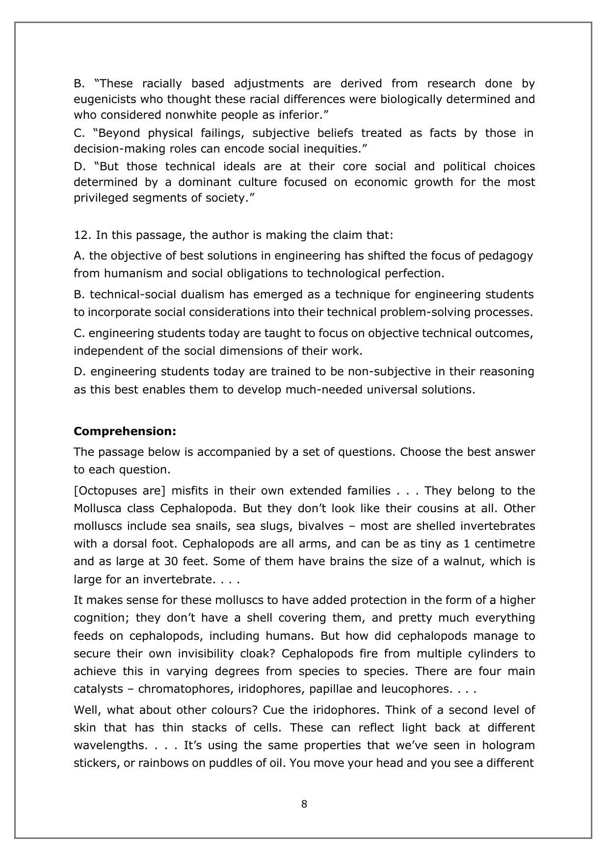 CAT 2022 CAT Slot 2 Question Paper - Page 7