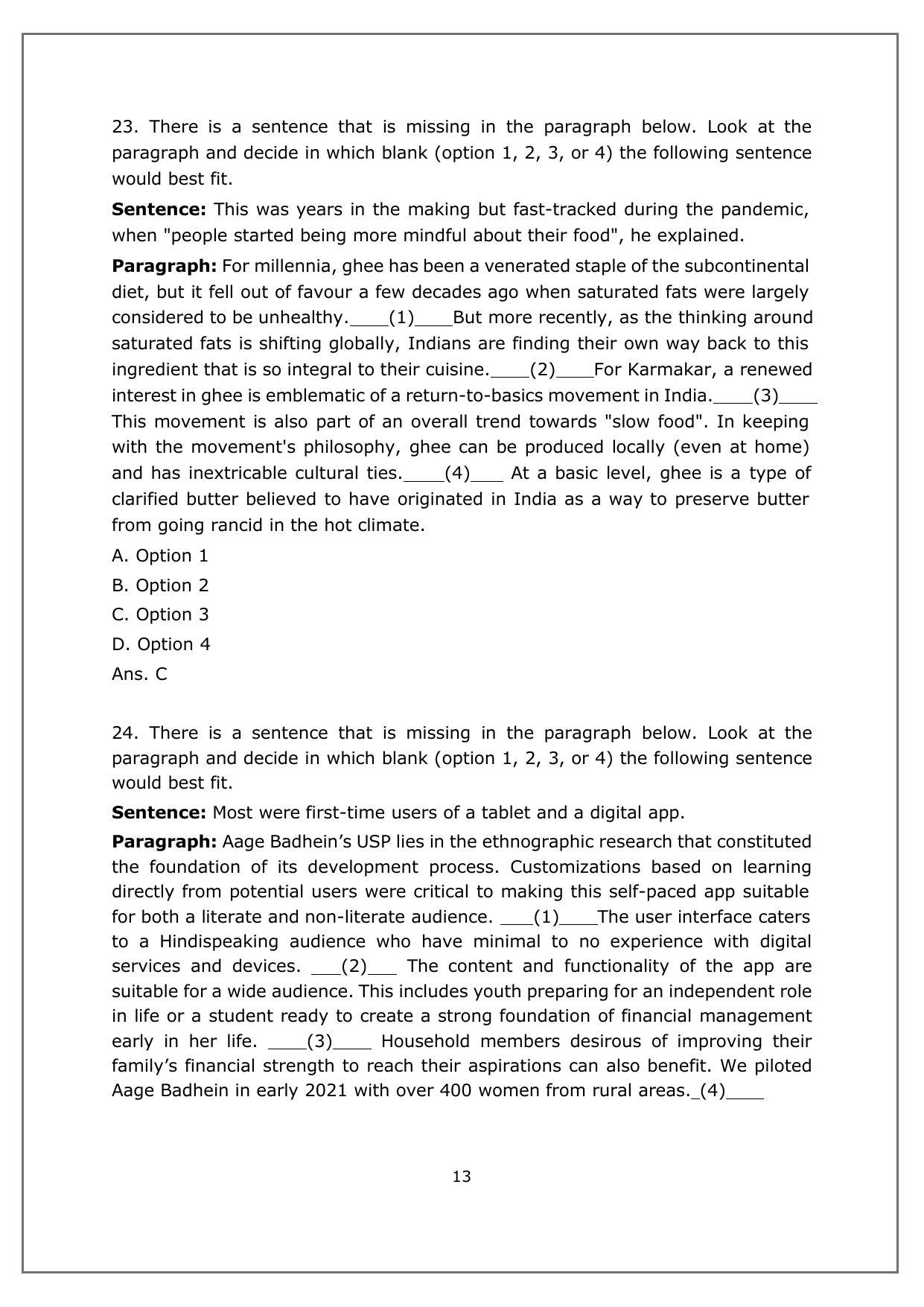 CAT 2022 CAT Slot 2 Question Paper - Page 12