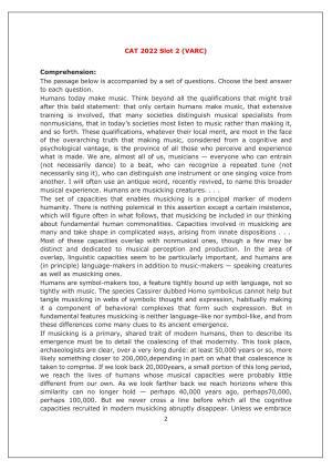 CAT 2022 CAT Slot 2 Question Paper
