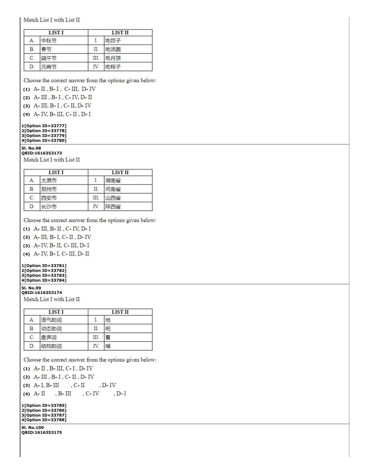 CUET (PG) 2022: PGQP-60 Chinese (10-09-2022) Question Paper - Page 26
