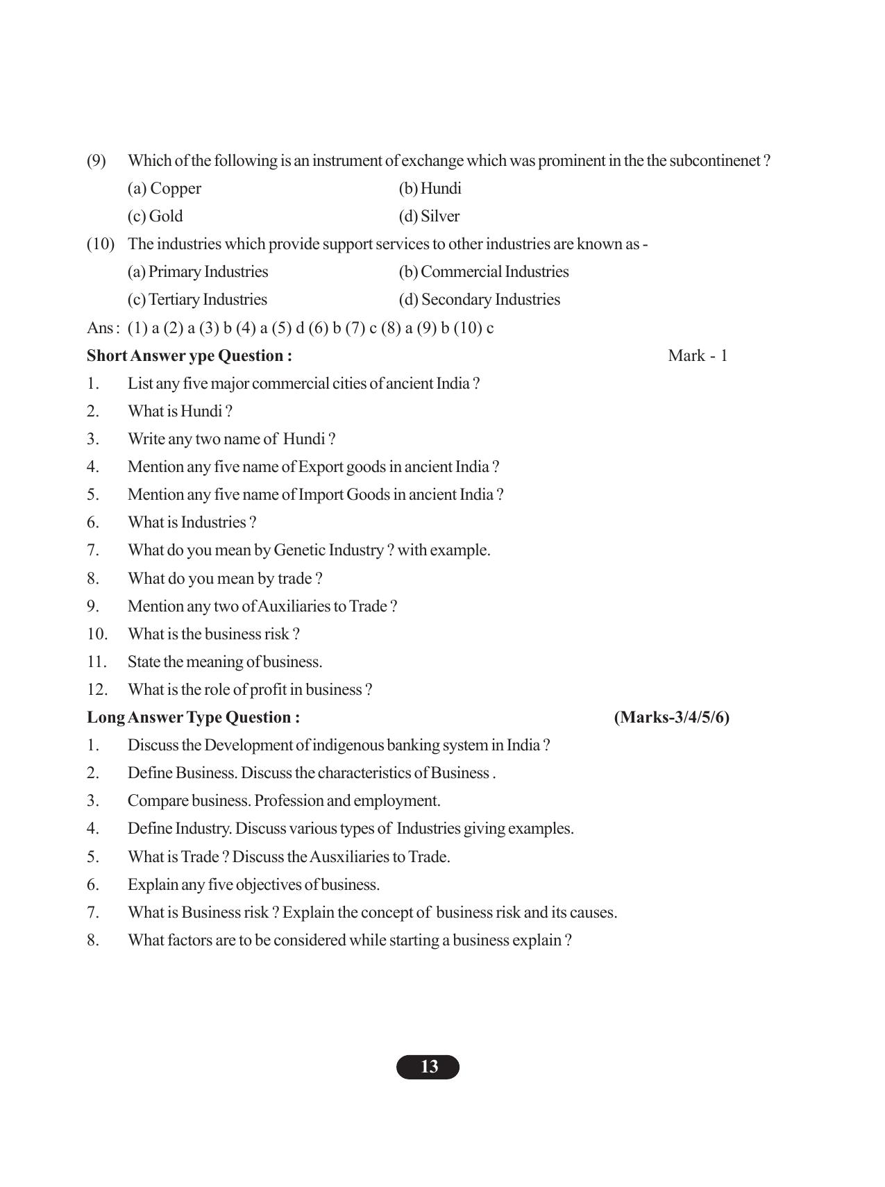 Tripura Board Class 11 Business Studies English Version Workbooks - Page 17