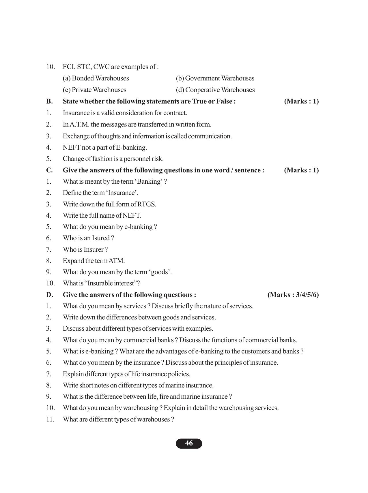 Tripura Board Class 11 Business Studies English Version Workbooks - Page 50