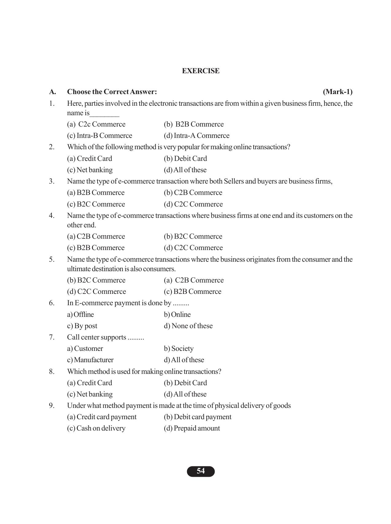 Tripura Board Class 11 Business Studies English Version Workbooks - Page 58