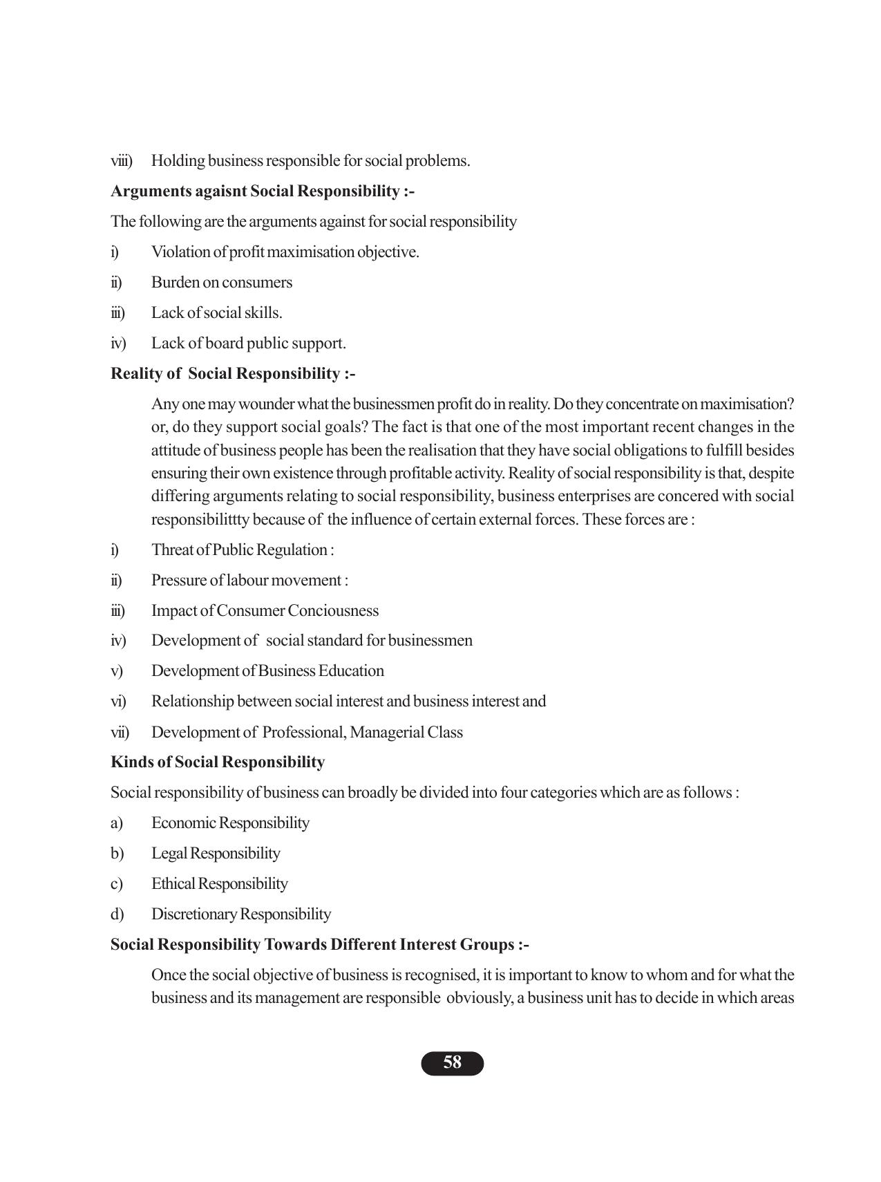 Tripura Board Class 11 Business Studies English Version Workbooks - Page 62