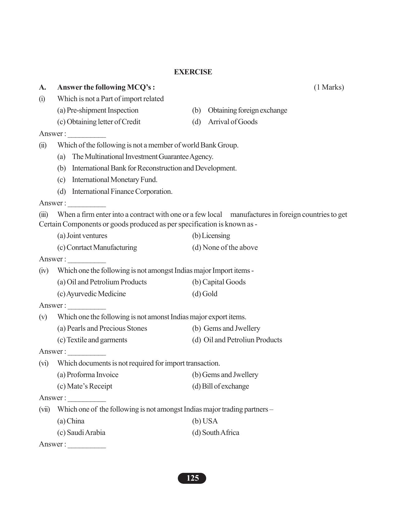 Tripura Board Class 11 Business Studies English Version Workbooks - Page 129