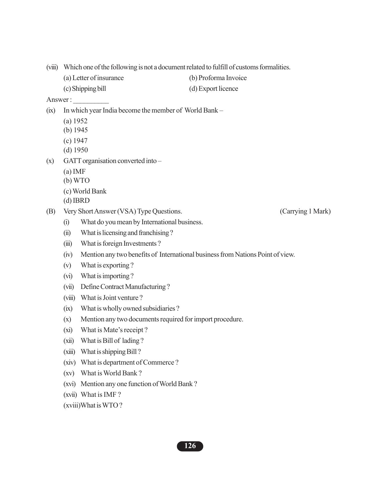 Tripura Board Class 11 Business Studies English Version Workbooks - Page 130