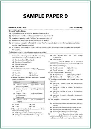CUET UG Economics Sample Paper 9