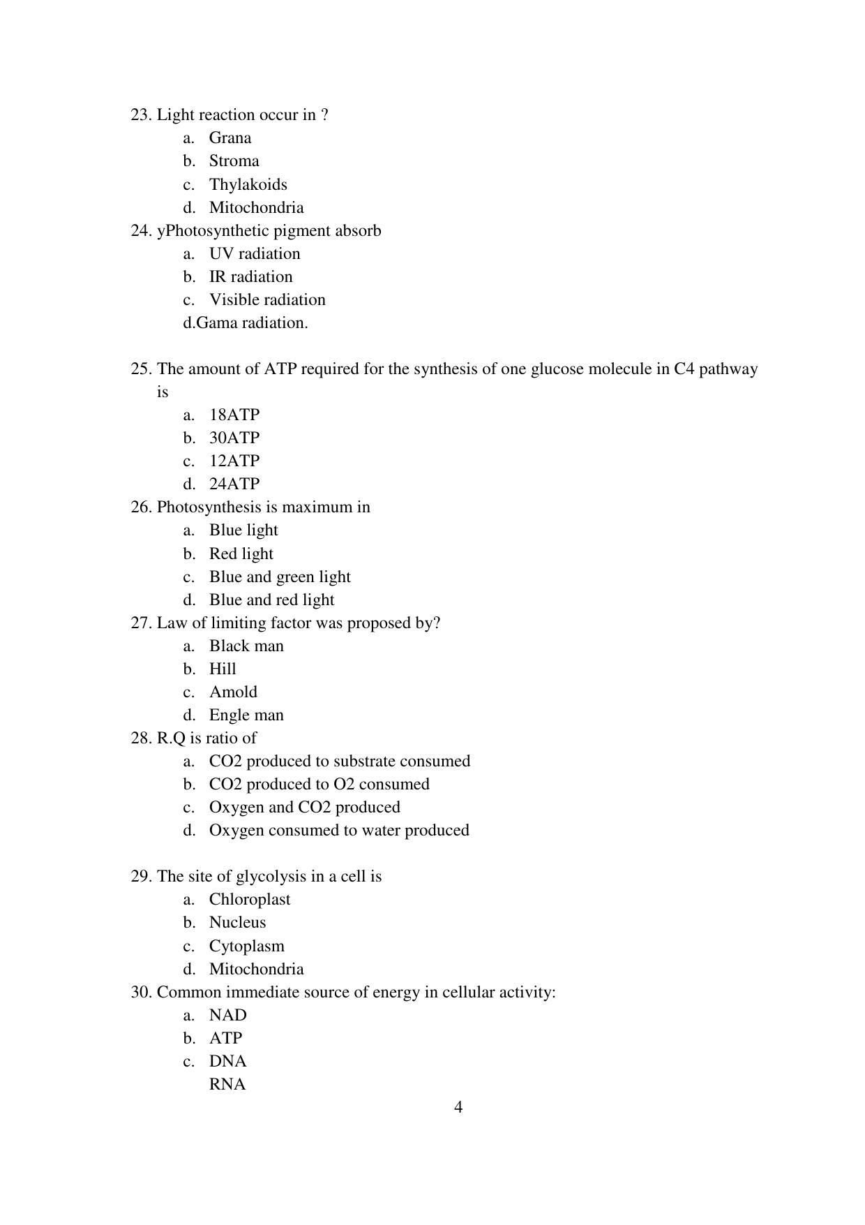 MCAER CET Ph.D. Previous Papers PDF for Agriculture biotechnology - Page 4