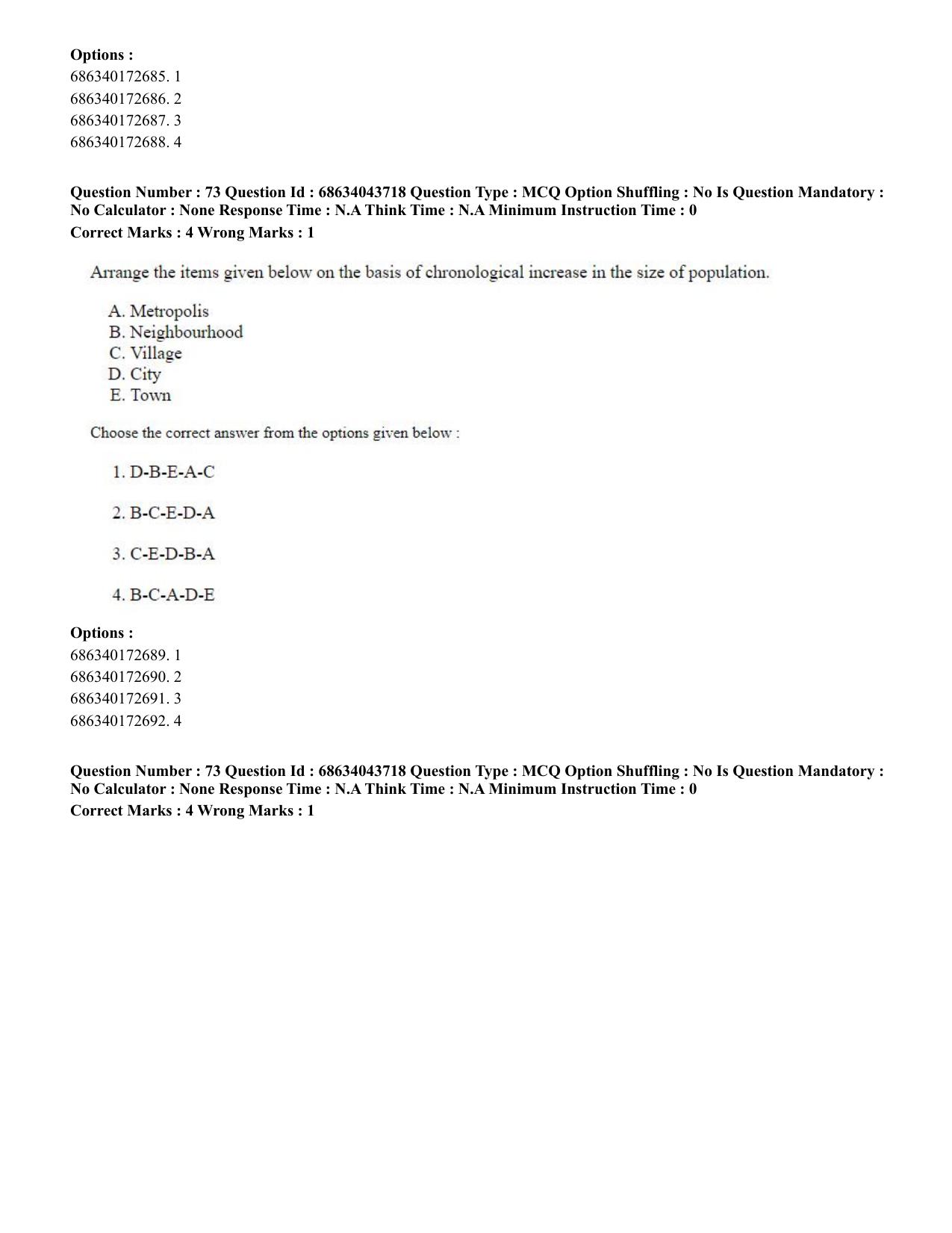 CUET PG 2023: HUQP22 – Sociology (Eng)-Shift 3 (30-06-2023) Question Paper - Page 67