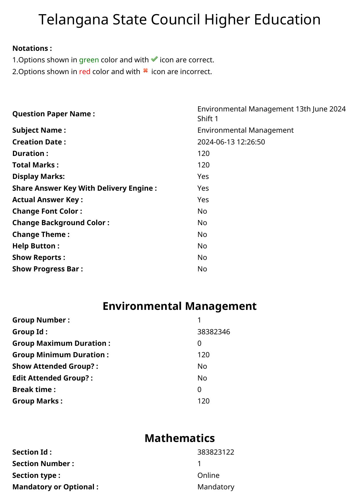 TS PGECET 2024: Environmental Management Question Papers with Answer - Page 1