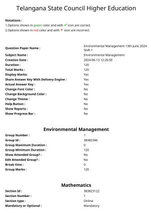 TS PGECET 2024: Environmental Management Question Papers with Answer