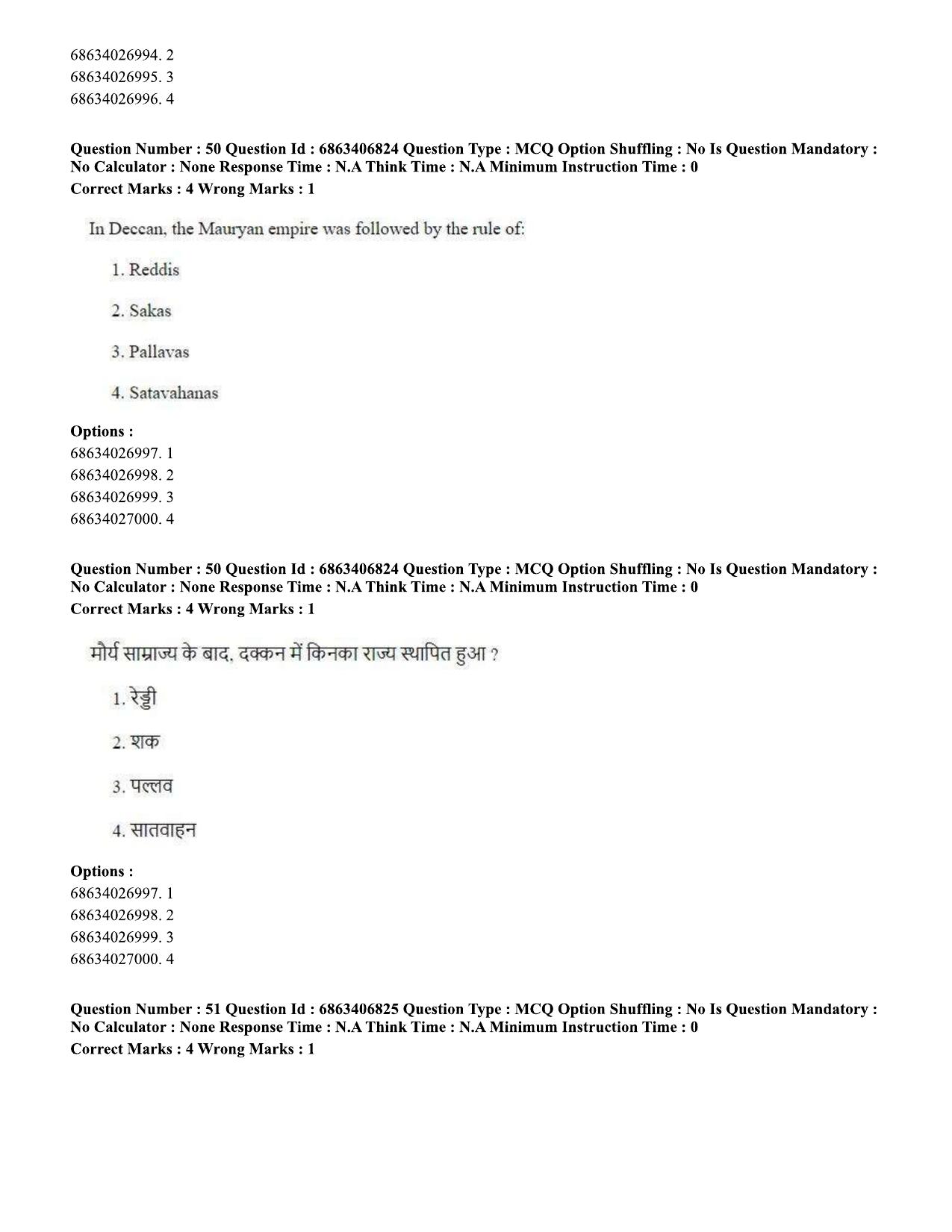 CUET PG 2023: HUQP09 – History (Eng.)-shift 1 (07-06-2023) Question Paper - Page 50