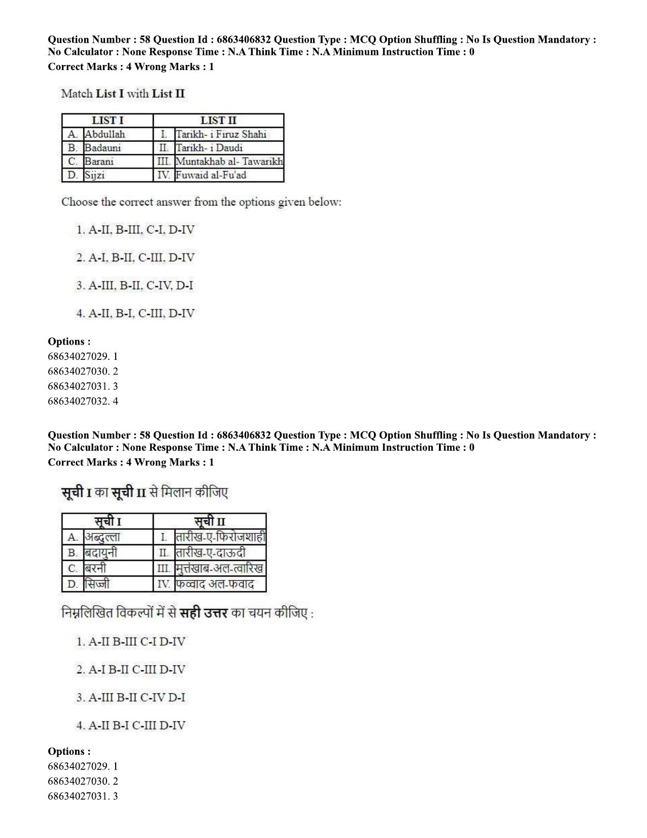 CUET PG 2023: HUQP09 – History (Eng.)-shift 1 (07-06-2023) Question Paper - Page 58