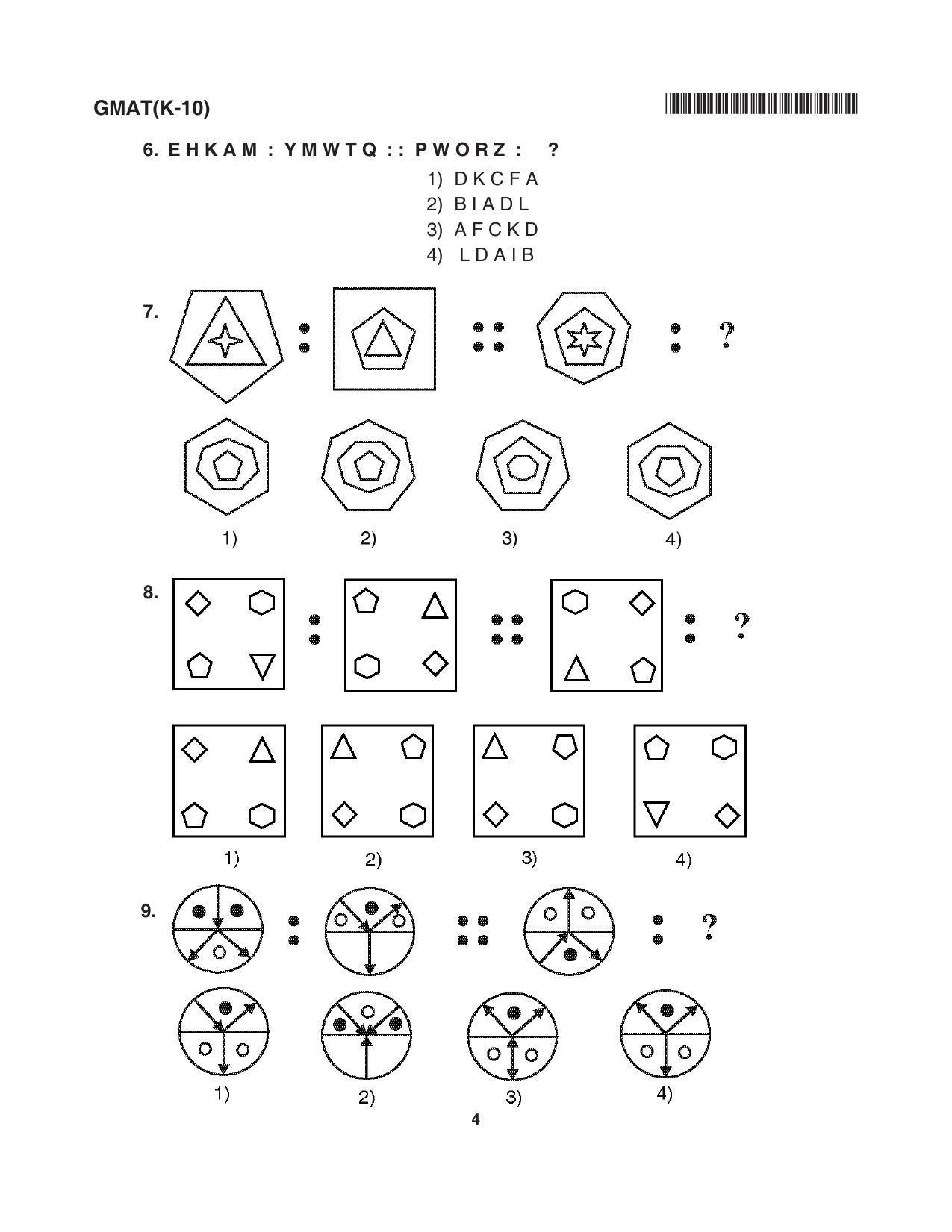 Karnataka NTSE 2018 MAT Question Paper - Page 4