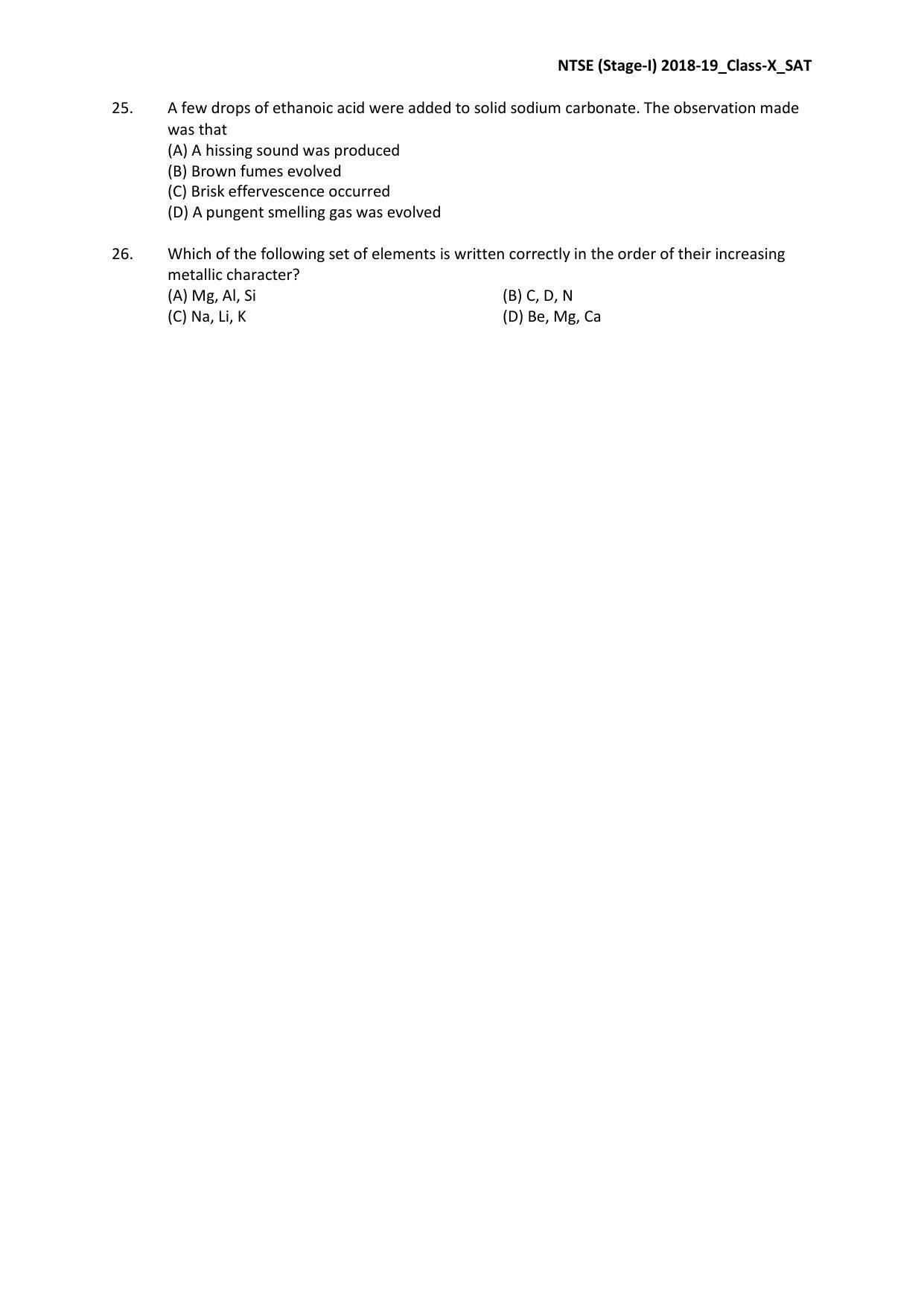 Jharkhand (JAC) NTSE 2018-19 SAT Answer Key - Page 6