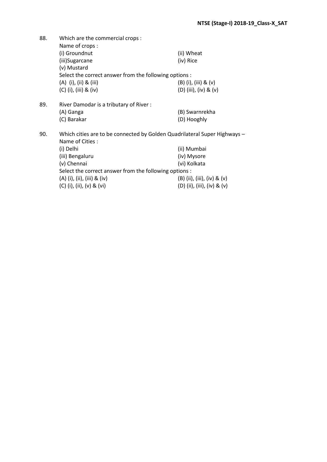 Jharkhand (JAC) NTSE 2018-19 SAT Answer Key - Page 15