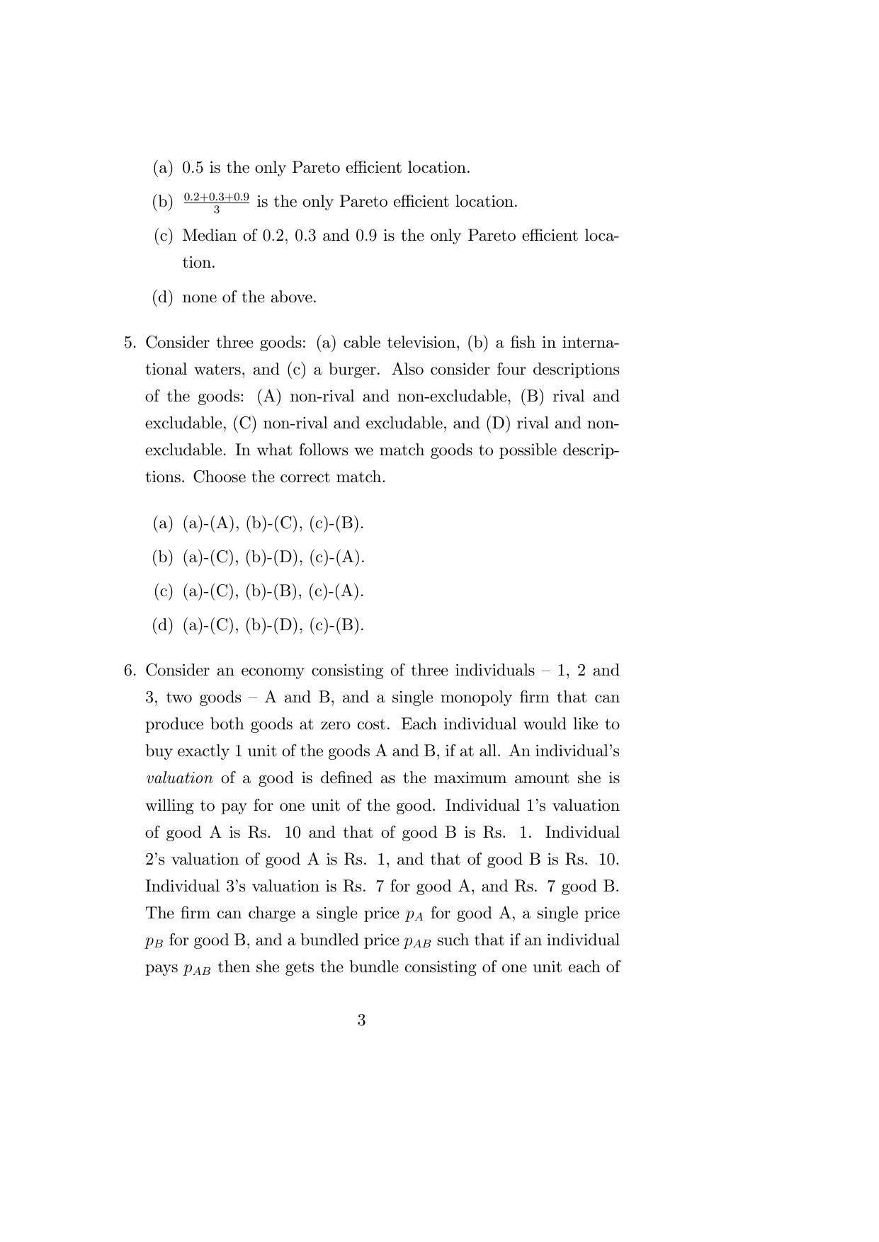 ISI Admission Test M.S.(QE) PEA 2019 Sample Paper - Page 3
