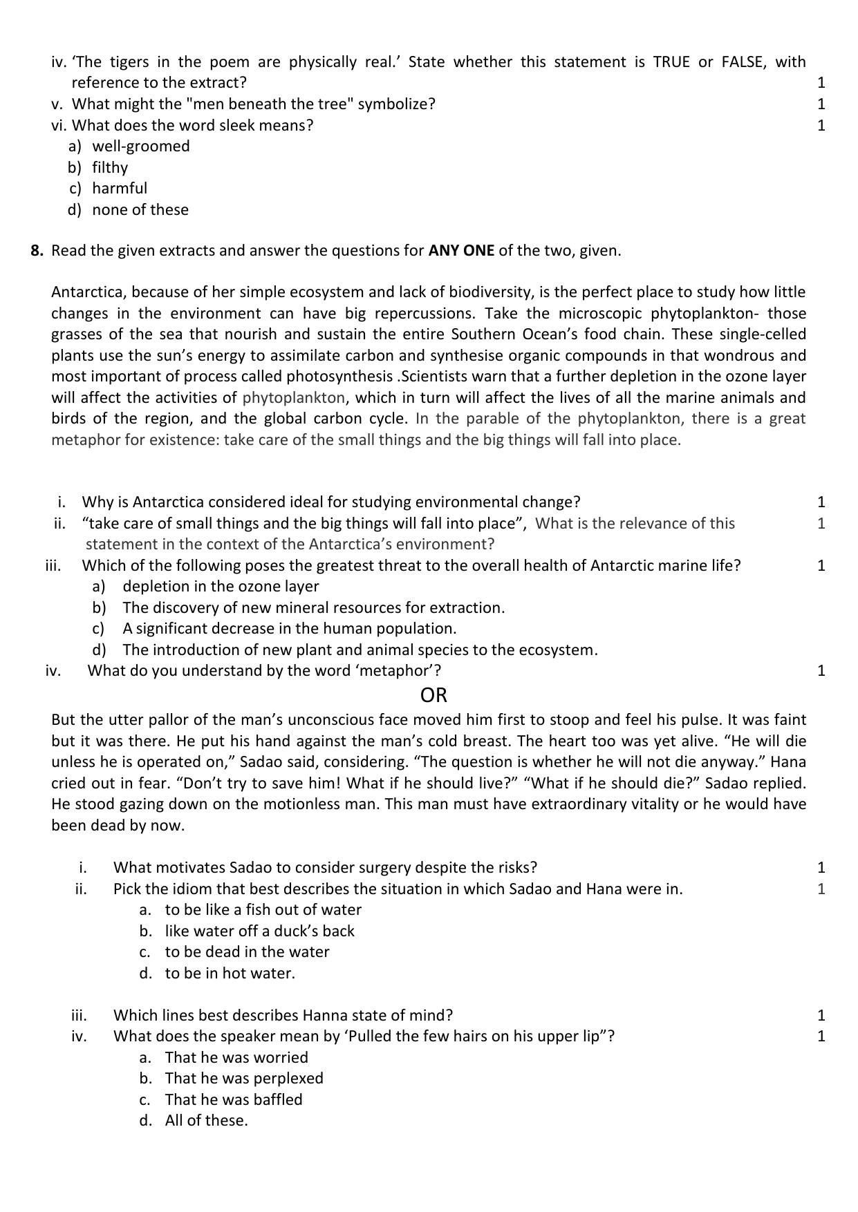 UBSE Class 12 English Set 1 2025 Model Paper - Page 6