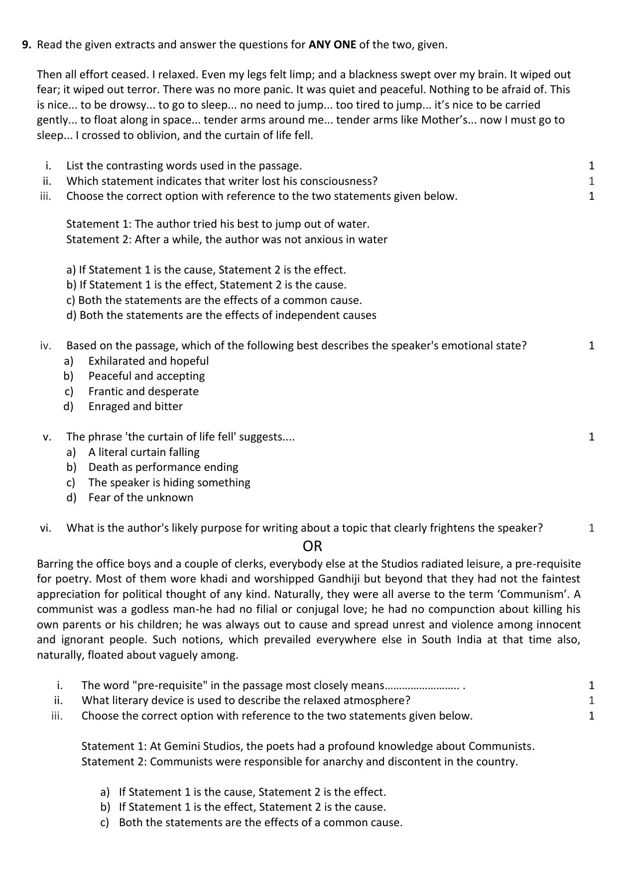 UBSE Class 12 English Set 1 2025 Model Paper - Page 7