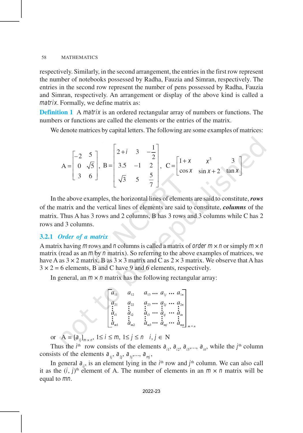 NCERT Book for Class 12 Maths Chapter 3 Matrices - Page 3
