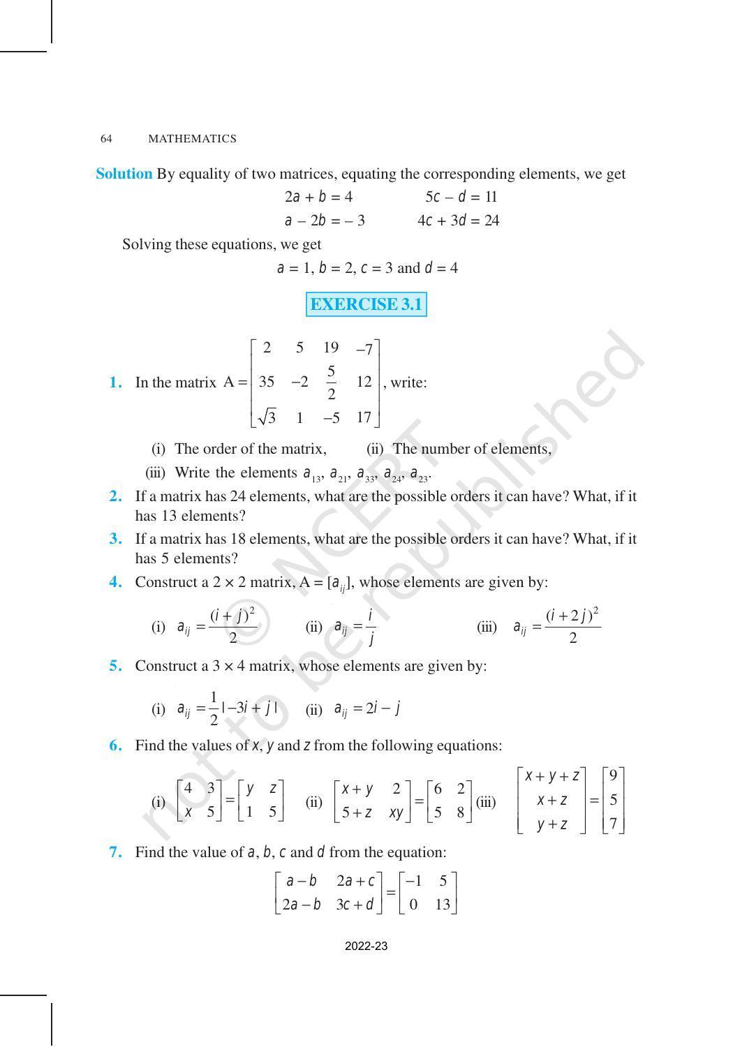 NCERT Book for Class 12 Maths Chapter 3 Matrices - Page 9