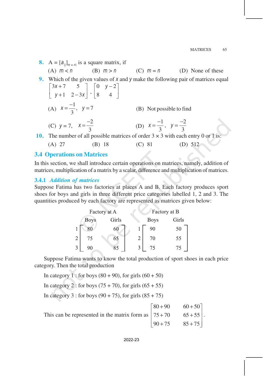 NCERT Book for Class 12 Maths Chapter 3 Matrices - Page 10
