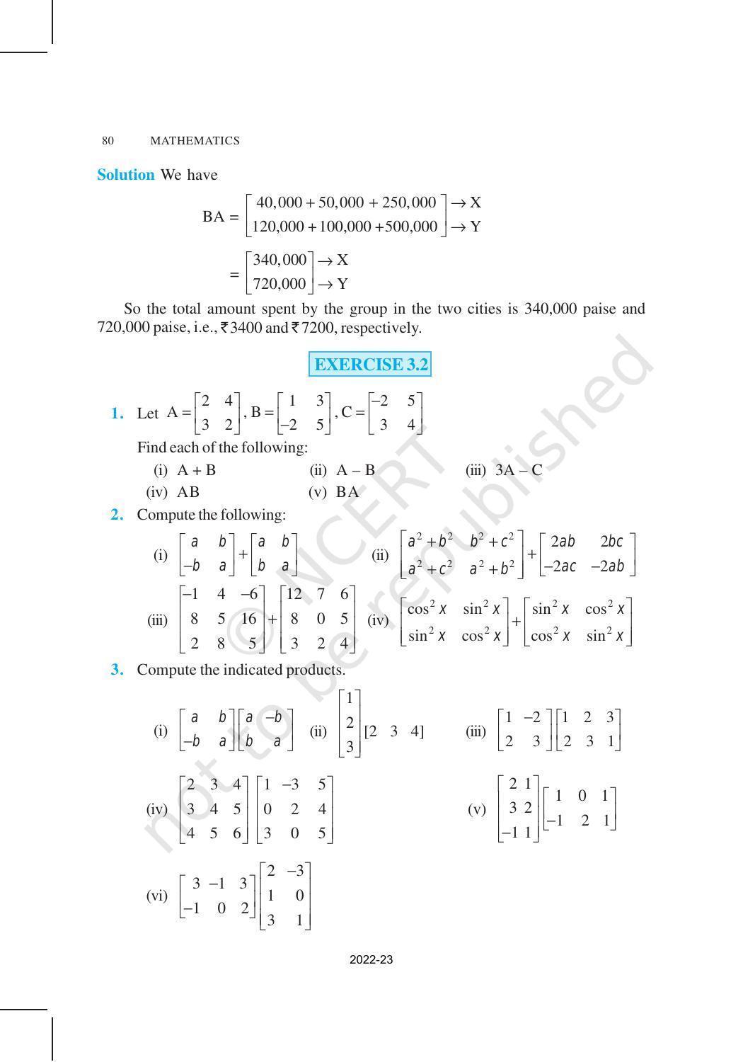 NCERT Book for Class 12 Maths Chapter 3 Matrices - Page 25