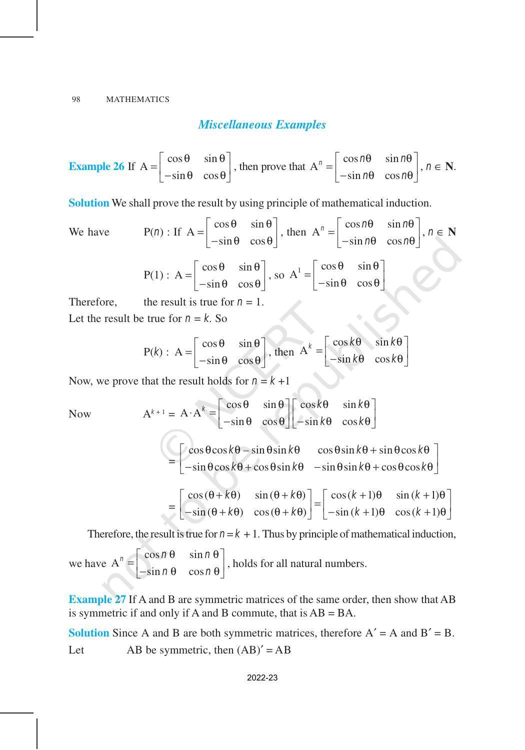 NCERT Book for Class 12 Maths Chapter 3 Matrices - Page 43