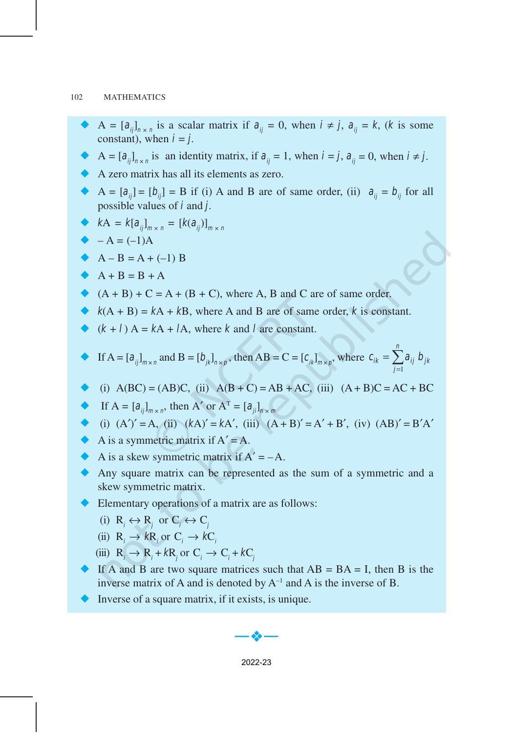 NCERT Book for Class 12 Maths Chapter 3 Matrices - Page 47