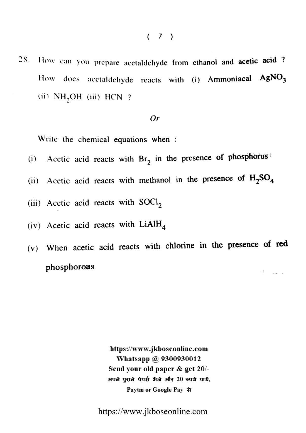 JKBOSE Class 12 Chemistry 5002-C Question Papers 2021 - Page 7