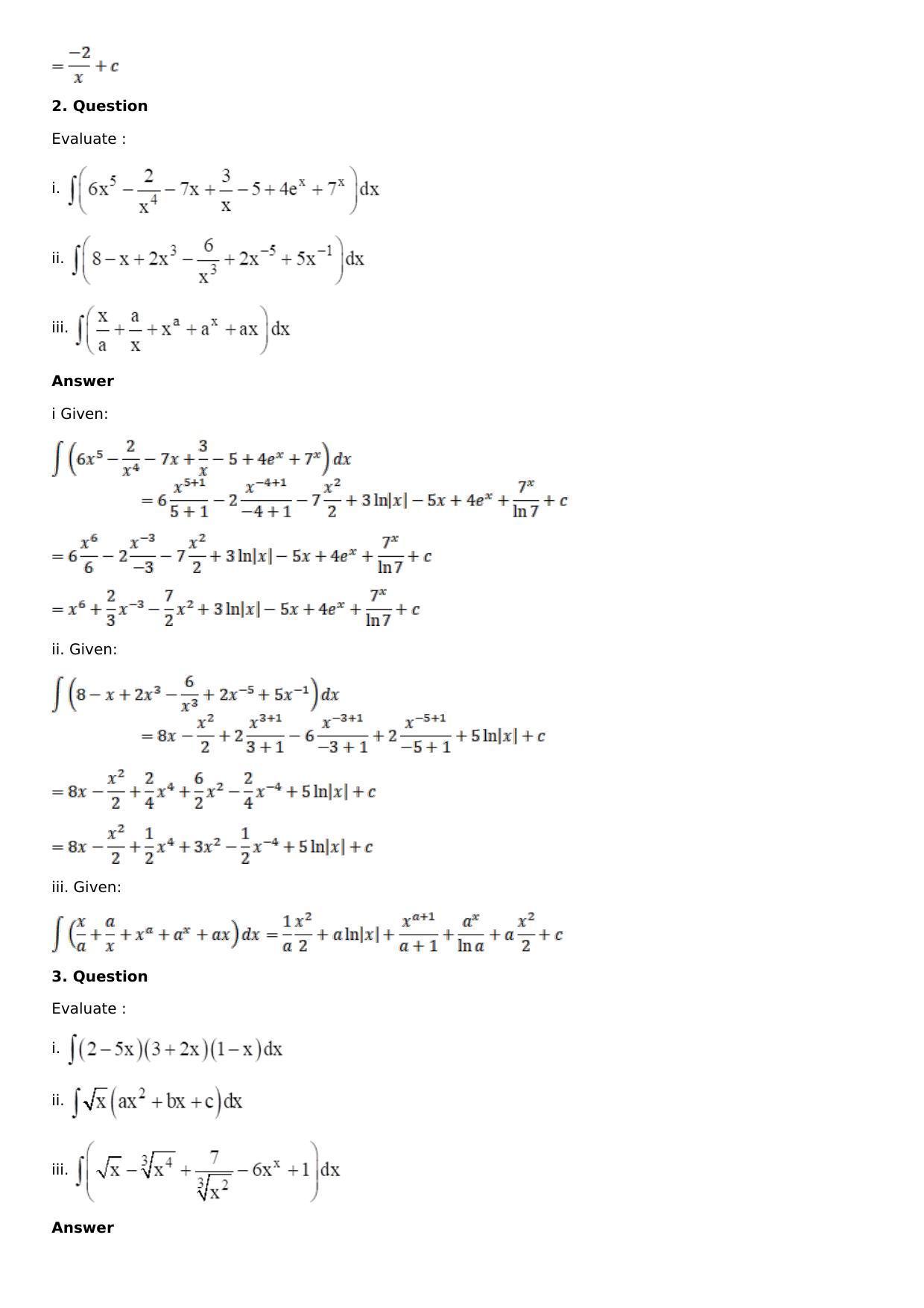 Chapter 12: Indefinite Integral Solutions: RS Aggarwal Class 12 Solutions  - Page 3