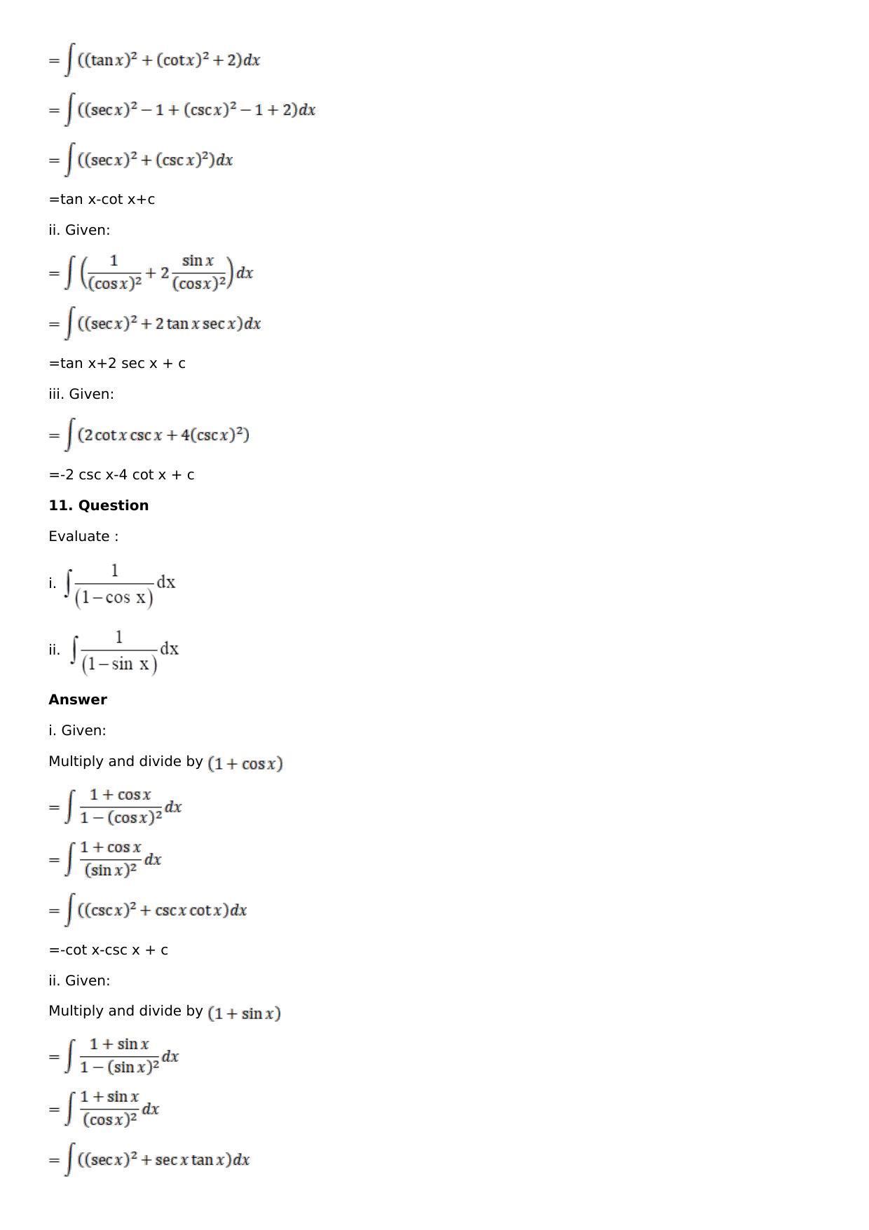 Chapter 12: Indefinite Integral Solutions: RS Aggarwal Class 12 Solutions  - Page 9