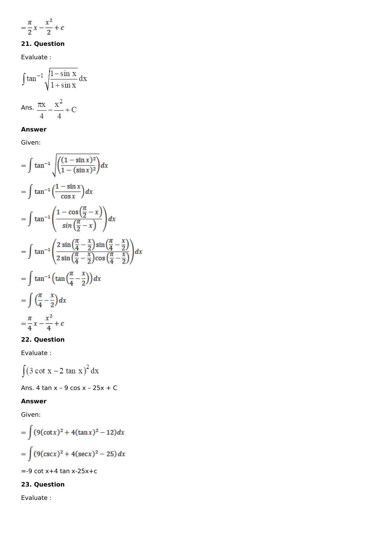 Chapter 12: Indefinite Integral Solutions: RS Aggarwal Class 12 Solutions  - Page 14