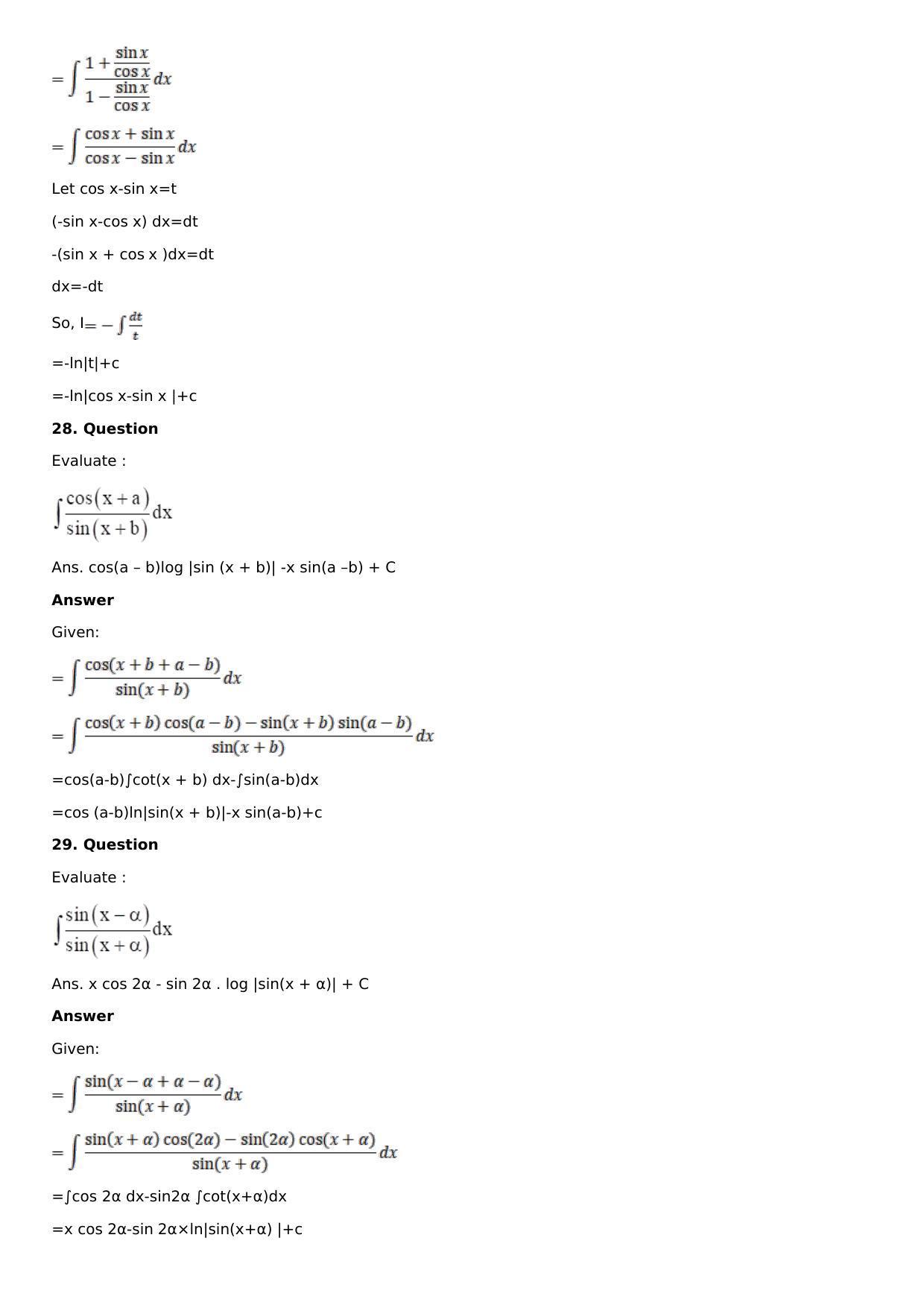 Chapter 12: Indefinite Integral Solutions: RS Aggarwal Class 12 Solutions  - Page 17