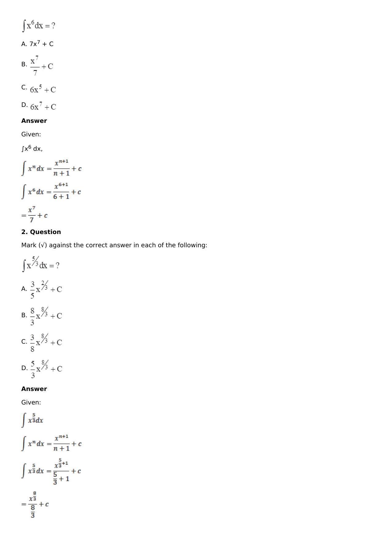 Chapter 12: Indefinite Integral Solutions: RS Aggarwal Class 12 Solutions  - Page 19