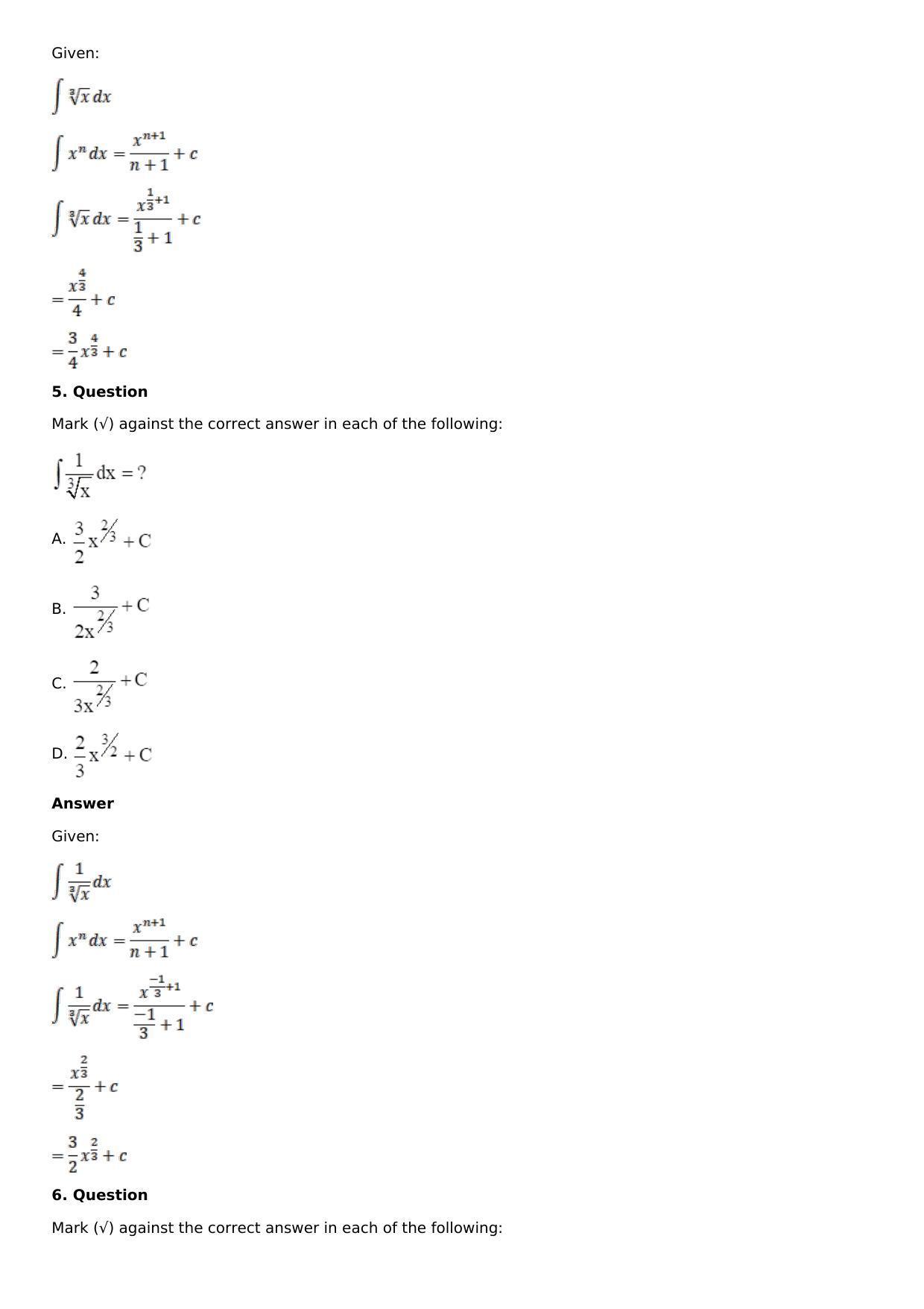 Chapter 12: Indefinite Integral Solutions: RS Aggarwal Class 12 Solutions  - Page 21