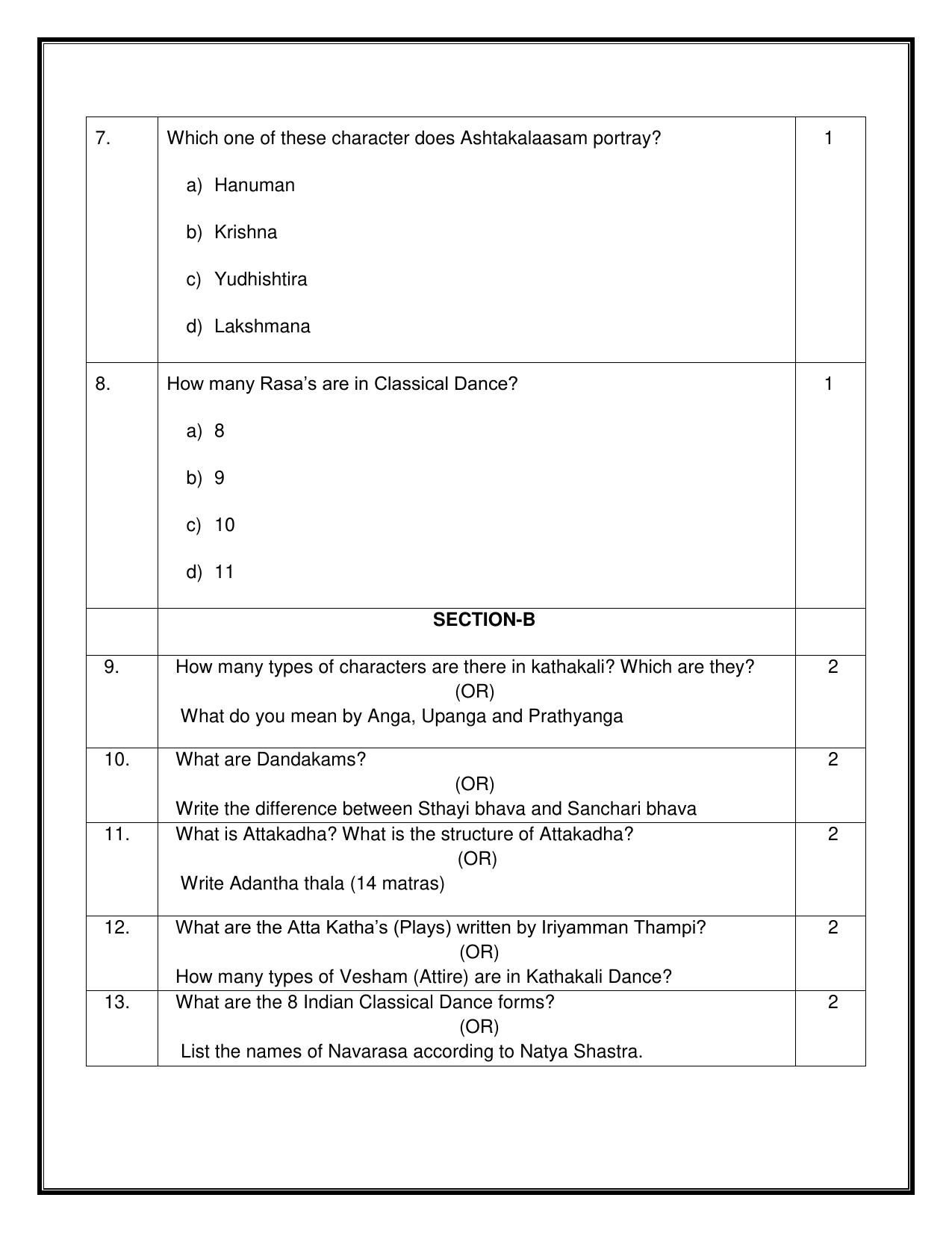CBSE Class 12 Kathakali Sample Question Paper 2024-25 - Page 3