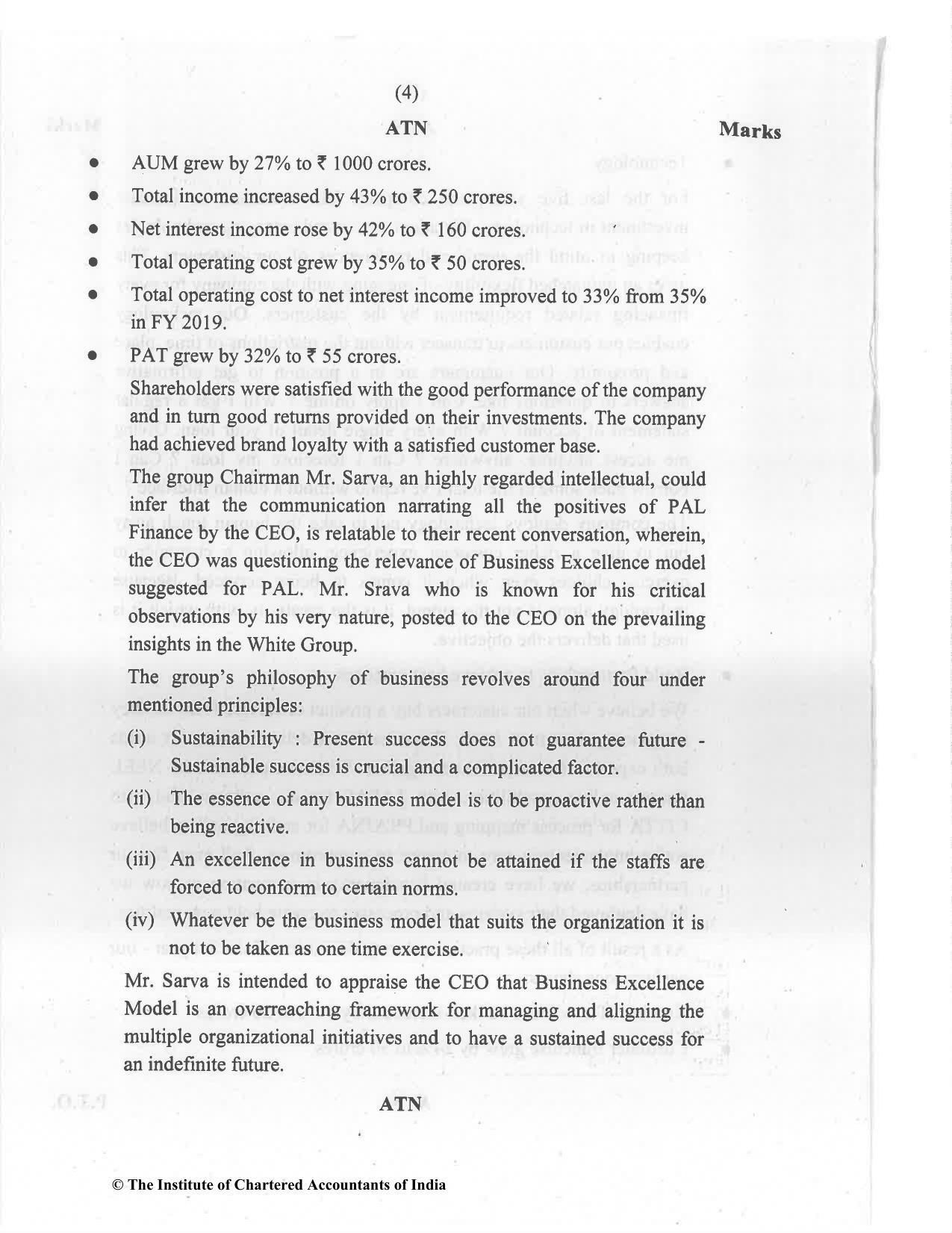 CA Final Jul 2021 Question Paper - Paper 5 – Strategic Cost Management and Performance Evaluation - Page 4