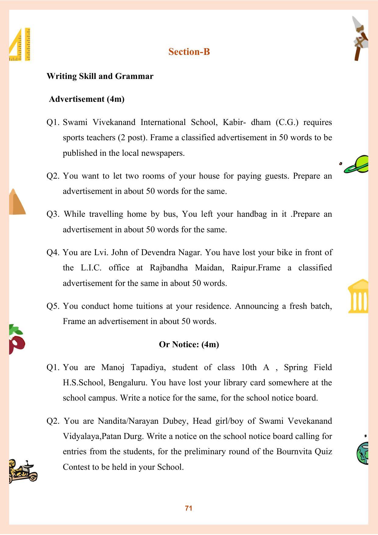 CGBSE Class 12 Question Bank 2023 - Page 72