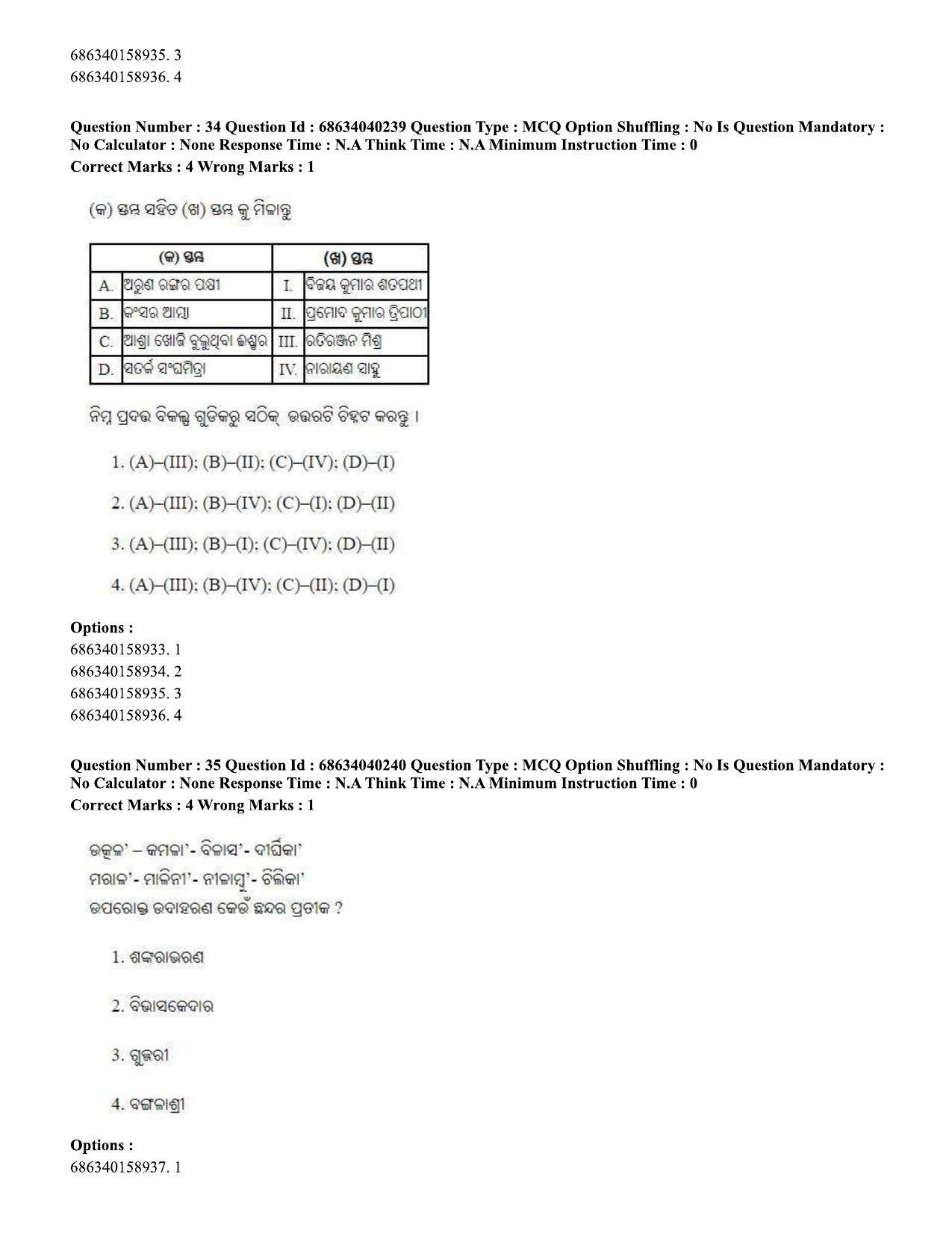 CUET PG 2023: LAQP27 – Odia (Eng) - Shift 3 (25-06-2023) Question Paper - Page 50
