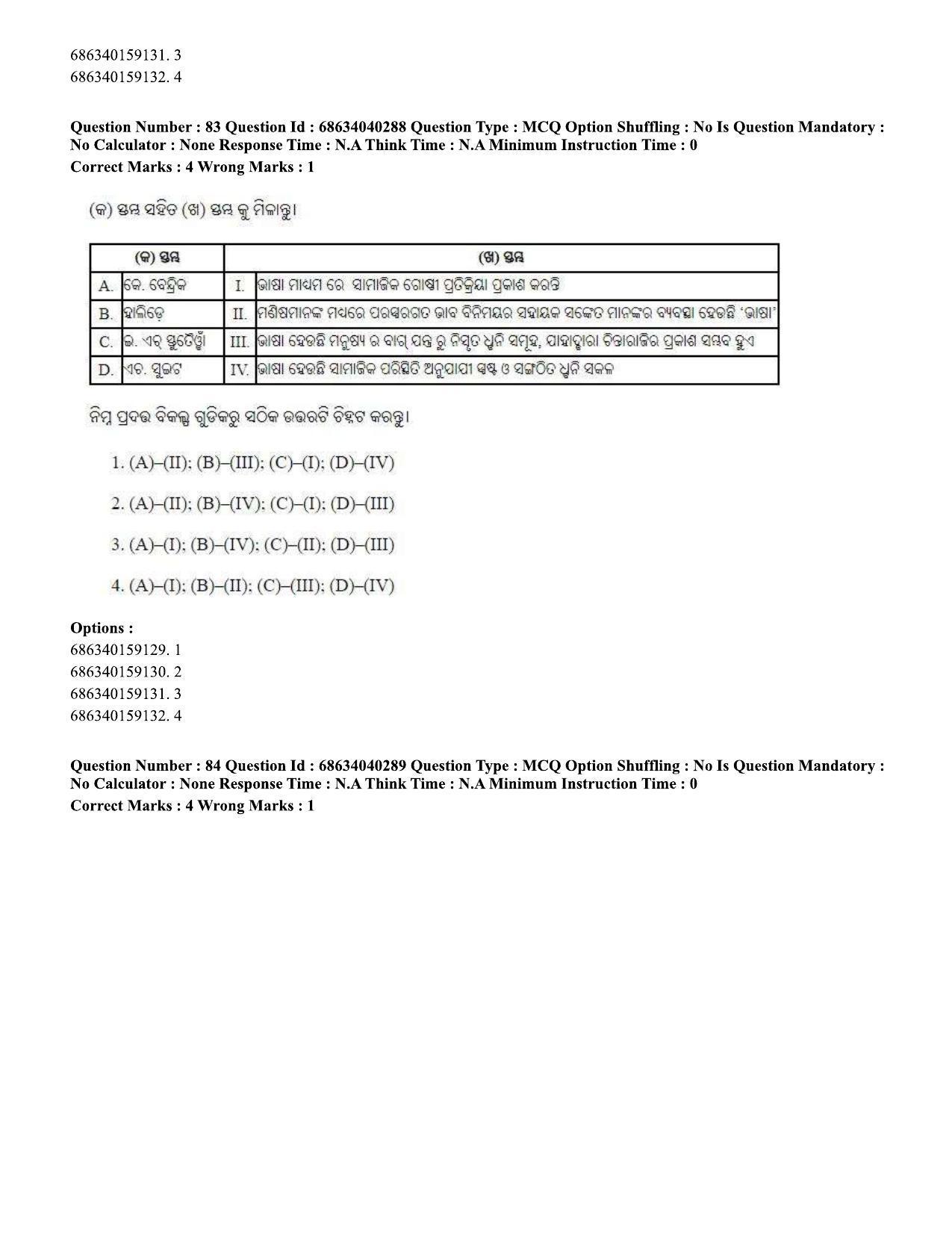 CUET PG 2023: LAQP27 – Odia (Eng) - Shift 3 (25-06-2023) Question Paper - Page 131